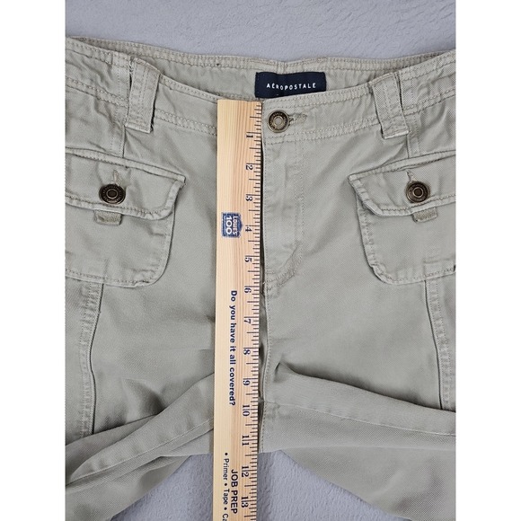 Aeropostale Low Rise Flare Jeans Women's Size 12 34x31 Light Gray Front Seam - Picture 3 of 8